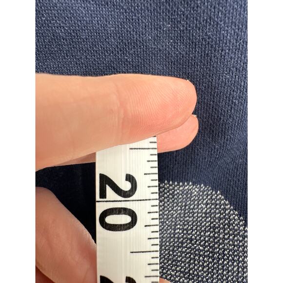 Postmark Anthropologie Sweater Women Small Navy Blue Polka Dot Silver Boxy Retro - Picture 6 of 7